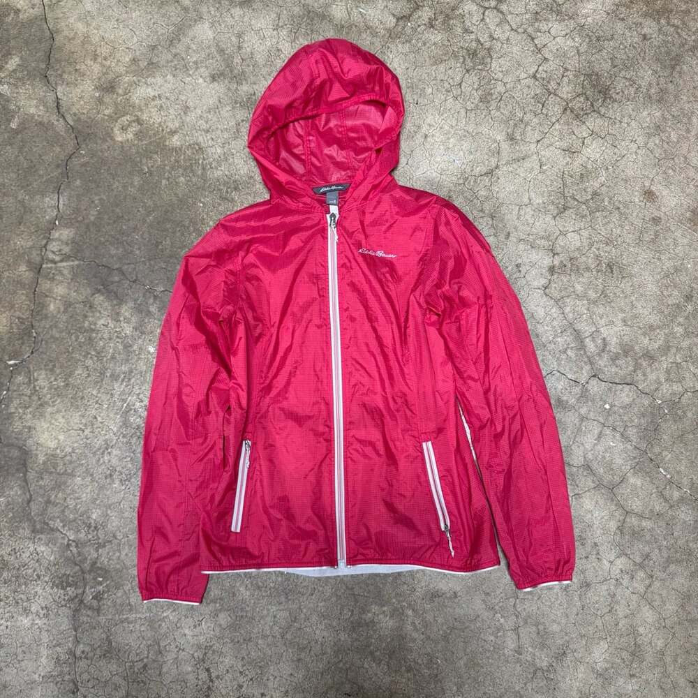 Eddie Bauer Windbreaker Jacket Size S retro Hooded Ripstop Lightweight